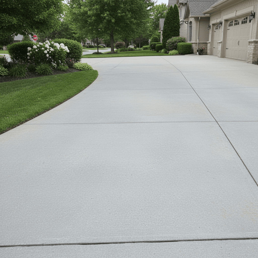 Clean driveway after professional pressure washing
