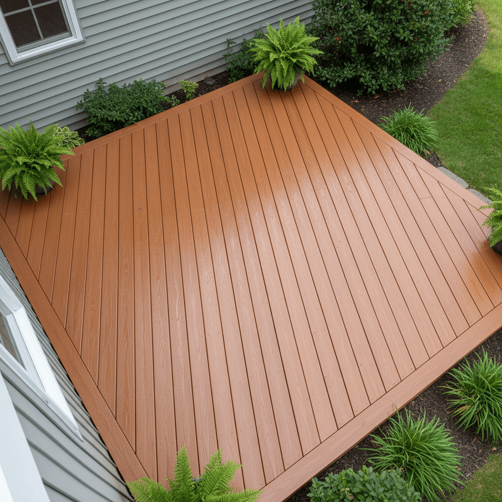Clean restored deck after pressure washing service