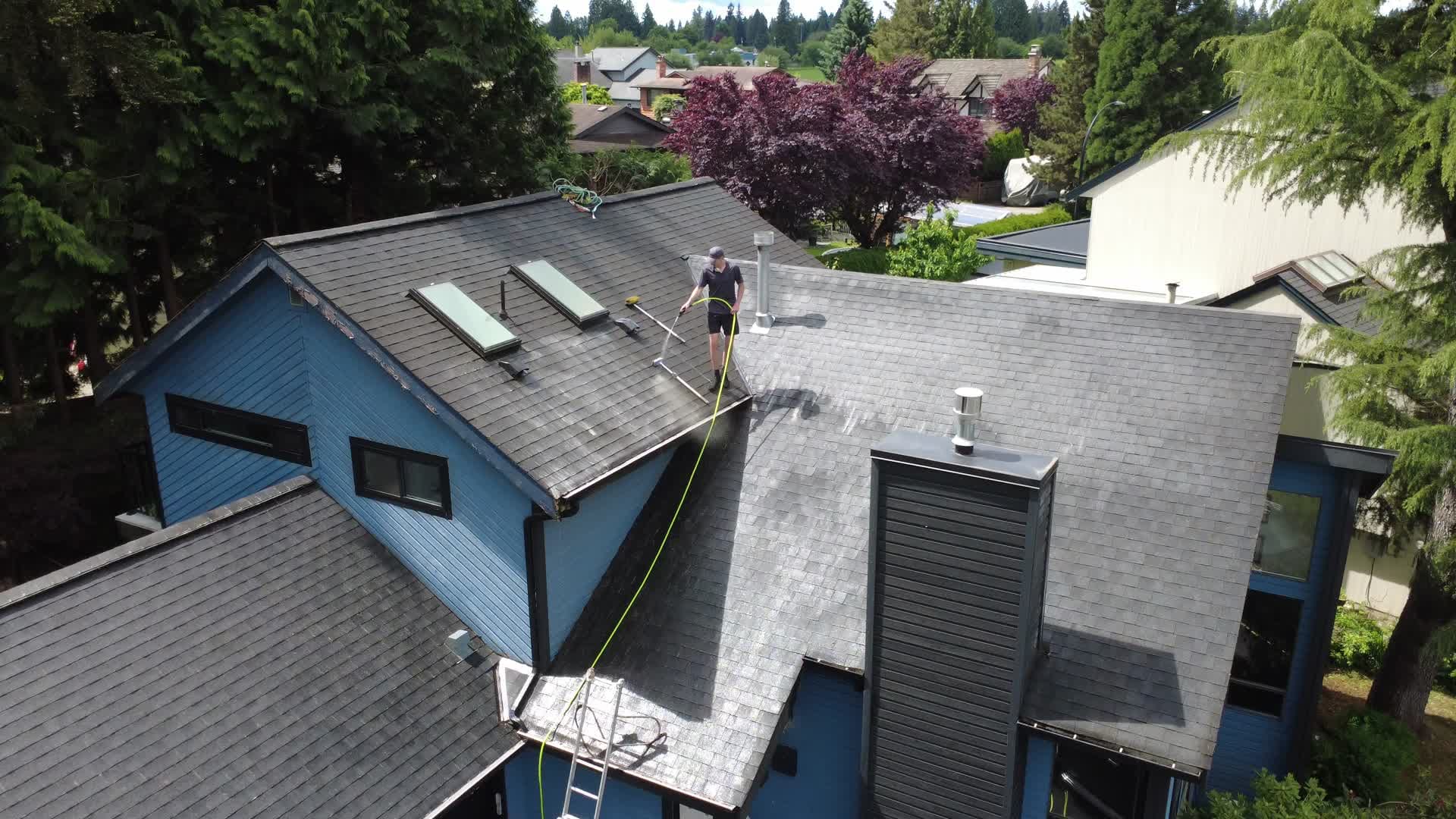 Upright Industries crew at work on a home exterior